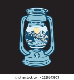 Lantern graphic illustration vector art t-shirt design