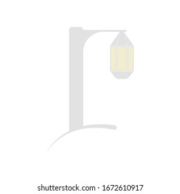 Lantern of gray color on a white background