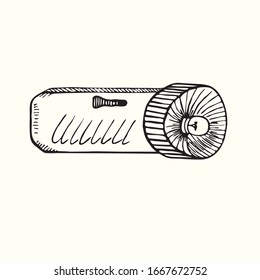 Lantern, hand drawn doodle, simple line drawing, sketch illustration, design element