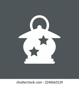Lantern Holiday lamp star winter retro quality vector illustration cut