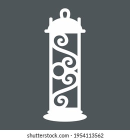 Lantern Holiday retro quality vector illustration cut