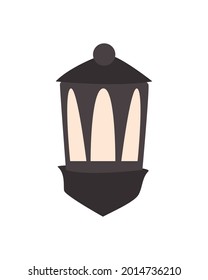 icono de decoración de la fachada de la casa de las lámparas