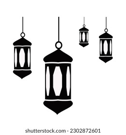 Lantern icon. Candle for lighting streets, houses. Decorative for festival, birthday, wedding. Vector illustration.