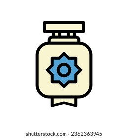Lantern icon colored outline blue cream colour chinese new year vector element and symbol perfect.