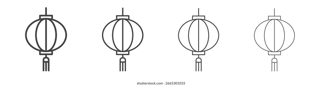 Diseño de símbolo de contorno de concepto de icono de linterna.