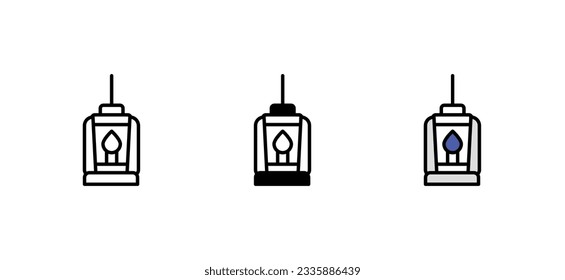 Diseño de icono de linterna con ilustración de fondo blanco