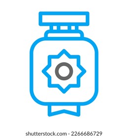 icono de linterna duocolor azul estilo chino nuevo año ilustración vector perfecto. Signo de icono de la colección moderna para la web. Diseño bonito