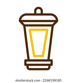 icono de linterna duocolor amarillo marrón estilo ramadan ilustración elemento vector y símbolo perfecto. Signo de icono de la colección moderna para la web.
