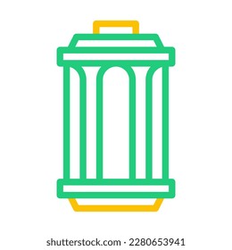 icono de linterna duocolor amarillo verde estilo ramadan ilustración elemento vector y símbolo perfecto. Signo de icono de la colección moderna para la web.