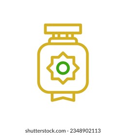 Lantern icon duocolor green yellow colour chinese new year vector element and symbol perfect.