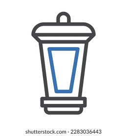 lantern icon duocolor grey blue colour ramadan illustration vector element and symbol perfect. Icon sign from modern collection for web.
