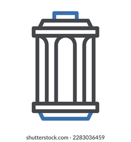 icono de linterna duocolor color azul gris ramadan ilustración elemento vector y símbolo perfecto. Signo de icono de la colección moderna para la web.