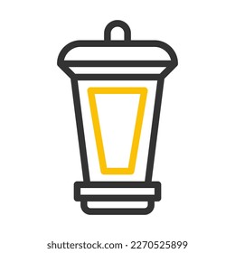 icono de linterna duocolor amarillo gris estilo ramadan ilustración elemento vector y símbolo perfecto. Signo de icono de la colección moderna para la web.