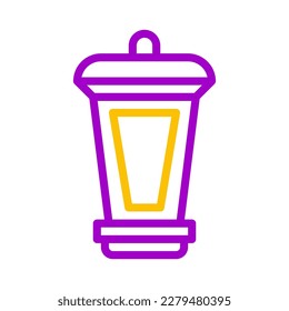 lantern icon duocolor purple yellow style ramadan illustration vector element and symbol perfect. Icon sign from modern collection for web.