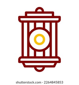 icono de linterna duocolor rojo estilo ramadan ilustración elemento vector y símbolo perfecto. Signo de icono de la colección moderna para la web.