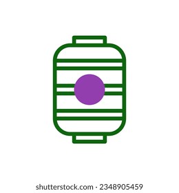 Lantern icon duotone green purple colour chinese new year vector element and symbol perfect.