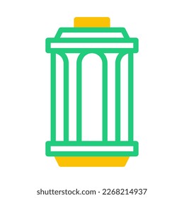 lantern icon duotone green yellow style ramadan illustration vector element and symbol perfect. Icon sign from modern collection for web.