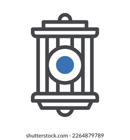 lantern icon duotone grey blue ramadan illustration vector element and symbol perfect. Icon sign from modern collection for web.