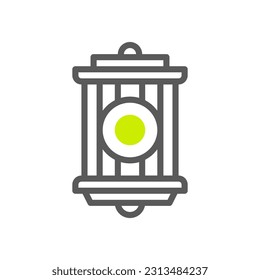 Icono de linterna duotone color verde gris ramadan ilustración elemento vector y símbolo perfecto.
