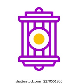 lantern icon duotone purple yellow style ramadan illustration vector element and symbol perfect. Icon sign from modern collection for web.