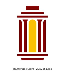 lantern icon duotone red yellow style ramadan illustration vector element and symbol perfect. Icon sign from modern collection for web.