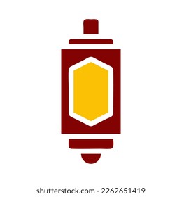 lantern icon duotone red yellow style ramadan illustration vector element and symbol perfect. Icon sign from modern collection for web.