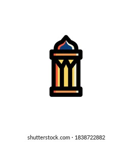 Lantern-Symbol ausgefüllt Umriss-Islam-Illustration Logo-Vektorgrafik
