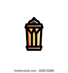 Lantern Icon Filled Outline Islam Illustration Logo Vector
