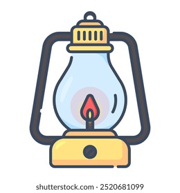 Lantern icon. lantern, flame, oil lamp, fire lamp, lamp, light, candle, traditional, halloween, autumn. Vector icon illustration
