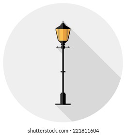 Lantern icon. Flat design style modern vector illustration. Isolated on stylish color background. Flat long shadow icon. Elements in flat design.