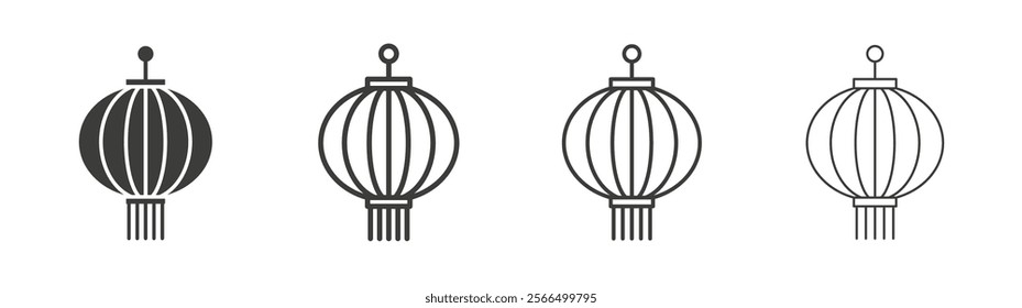 Lantern icon flat and linear vector illustration on white background.