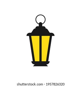Lantern icon flat style isolated on white background. Vector illustration