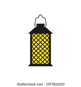 Lantern icon flat style isolated on white background. Vector illustration