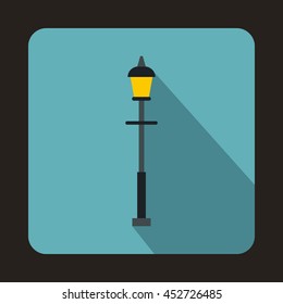 Lantern icon in flat style with long shadow. Light symbol