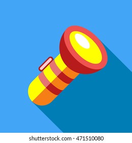 Lantern icon in flat style with long shadow. Light symbol