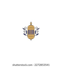 lantern icon in golden color Ramadan and Islamic Eid