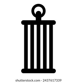 Icono de linterna aislado sobre fondo blanco