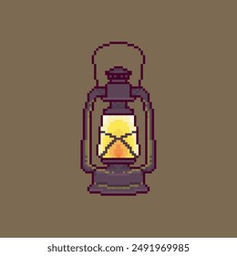 Das Laternensymbol leuchtet Pixel-Art auf