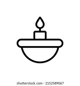 Lantern Icon. Line Art Style Design Isolated On White Background