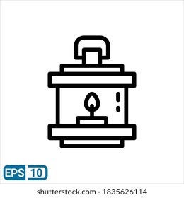 lantern icon in line style isolated on white background. EPS 10