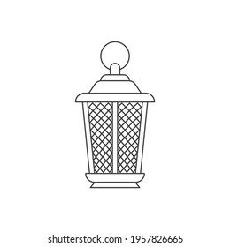 Lantern icon line style isolated on white background. Vector illustration