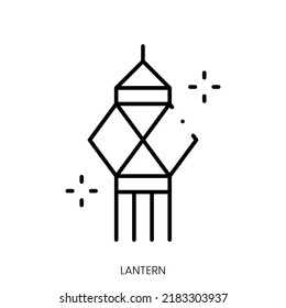 lantern icon. Linear style sign isolated on white background. Vector illustration