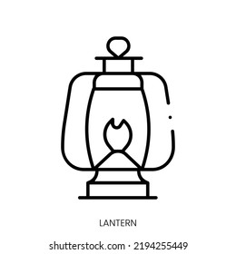icono de linterna. Signo de estilo lineal aislado en fondo blanco. Ilustración del vector