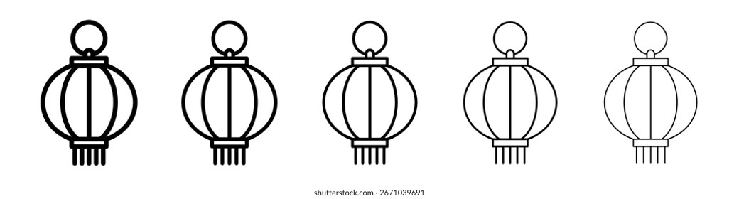 Logotipo de icono de linterna en líneas de trazo colección