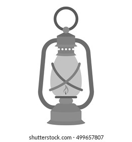 Lantern icon in monochrome style isolated on white background. Mine symbol stock vector illustration.