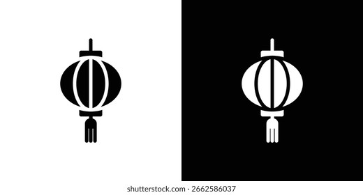 Conjunto de iconos de linterna en estilo glifo negro. Ilustración vectorial de colección de silueta.