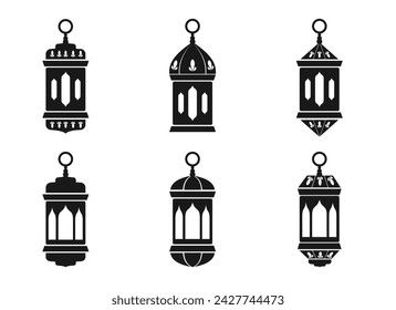 lantern icon set, typical design for the month of Ramadan, vector eps 10.