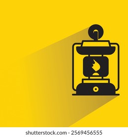 lantern icon with shadow on yellow background