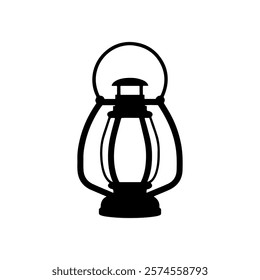 Lantern icon silhouette vector illustration on white background.