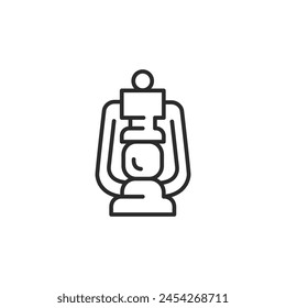 Lantern icon. Simple representation of a traditional lantern, evoking themes of classic lighting and outdoor adventure. Vector illustration